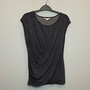 Pleione Sleeveless Faux Wrap Polka Dot Jersey Top‎